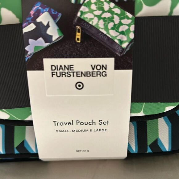 DVF x Target Black Green White Disco Zebra Arrow Geo Ginkgo 3 pack Travel Set - Picture 3 of 12